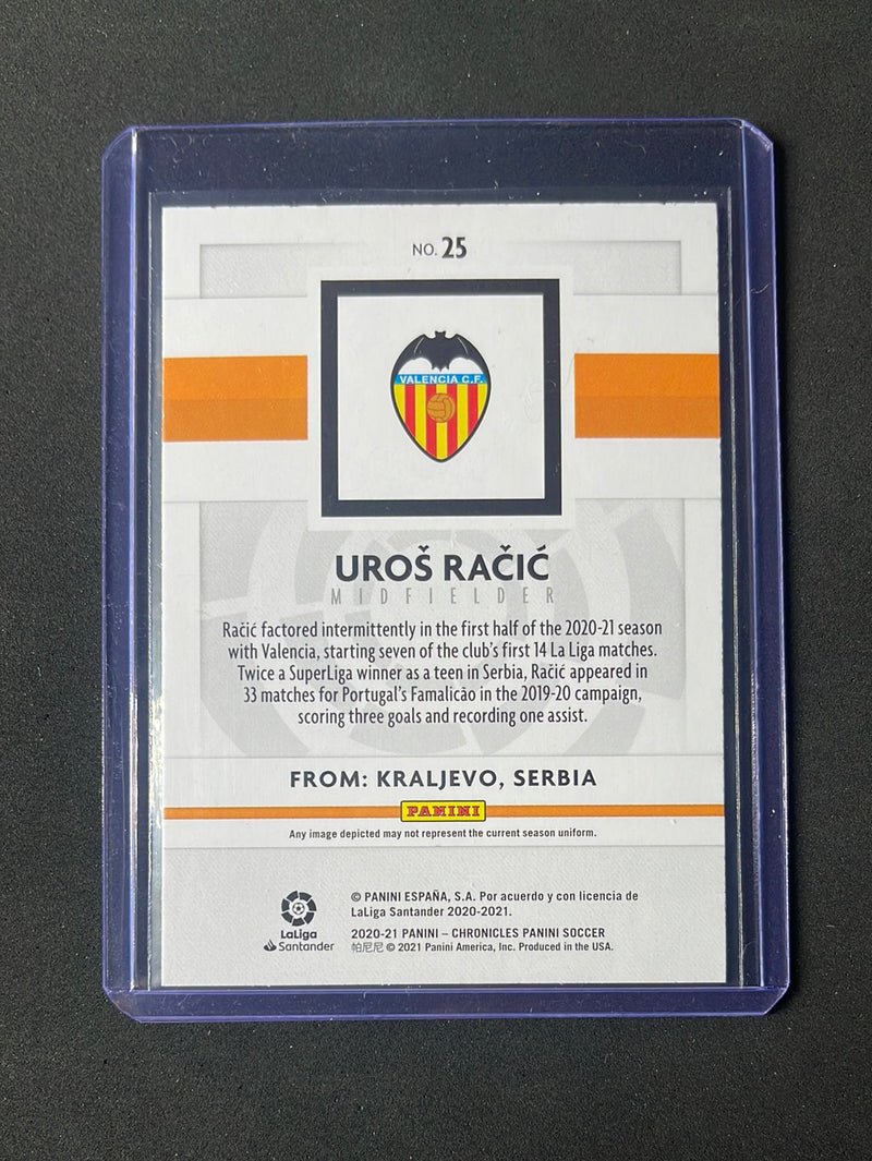 2020-21 Panini Chronicles Uros Racic Panini La Liga Blue Circles