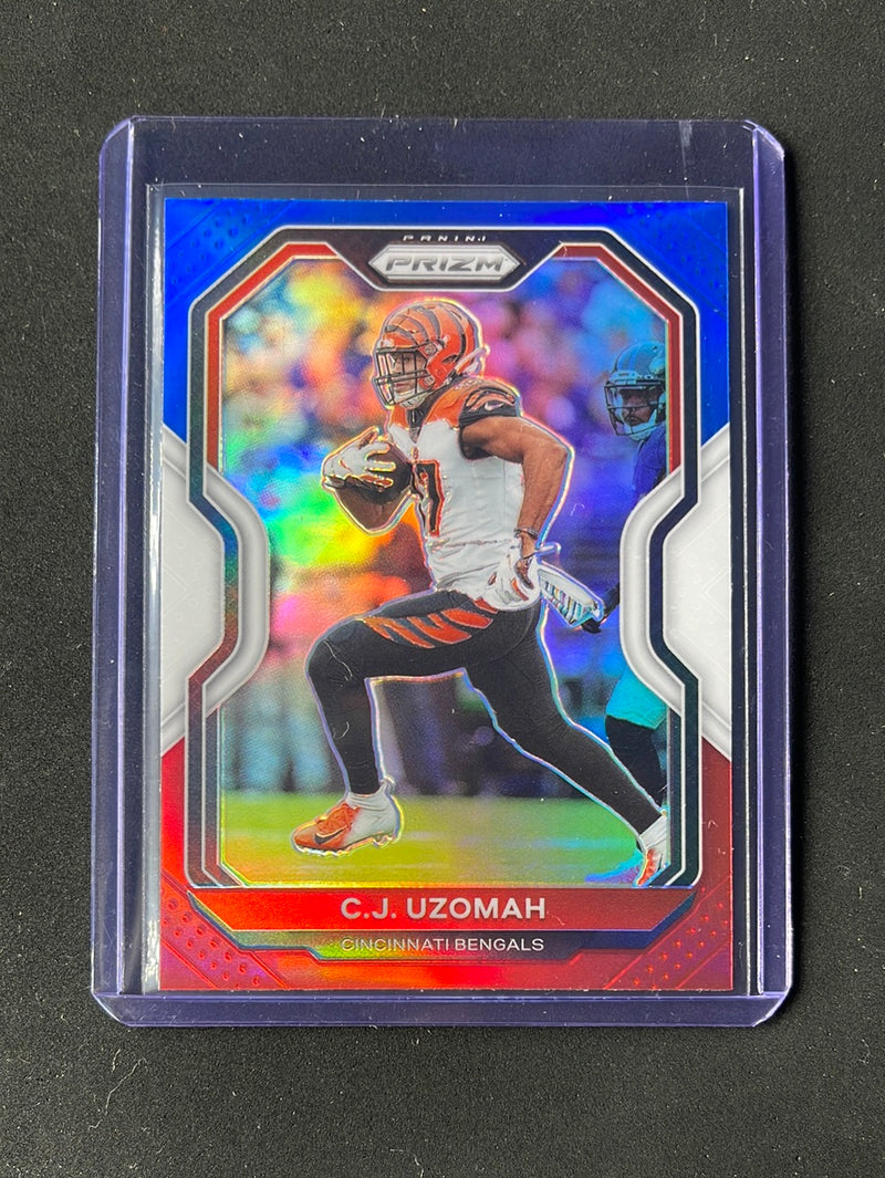 2020 Panini Prizm Football C.J. Uzomah Red/White/Blue Prizm