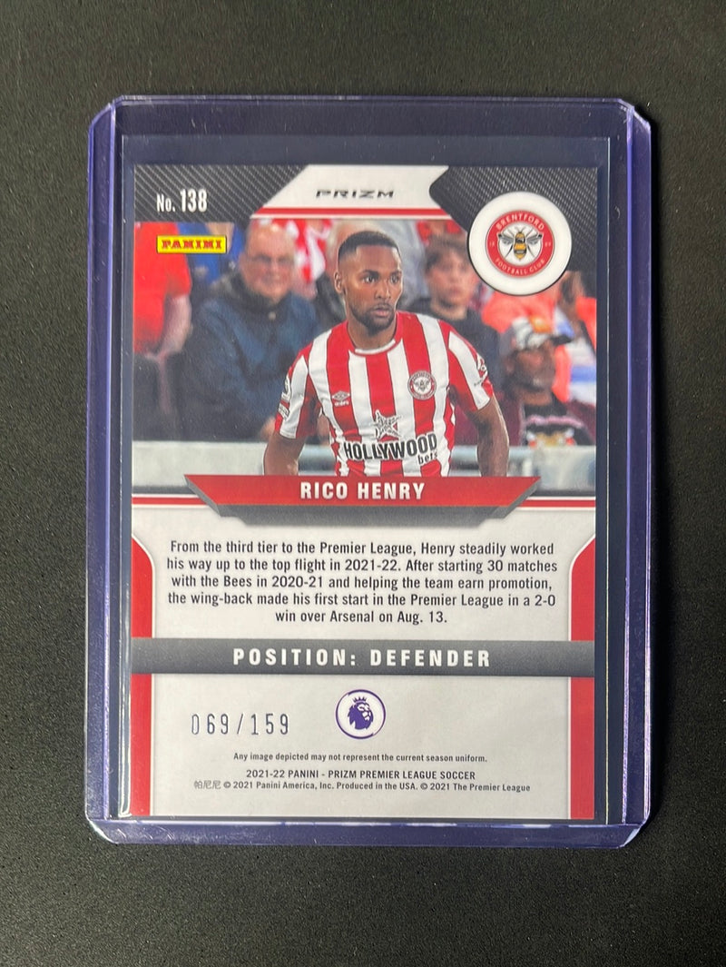 2021-22 Panini Prizm Premier League Rico Henry Red Mojo 69/159