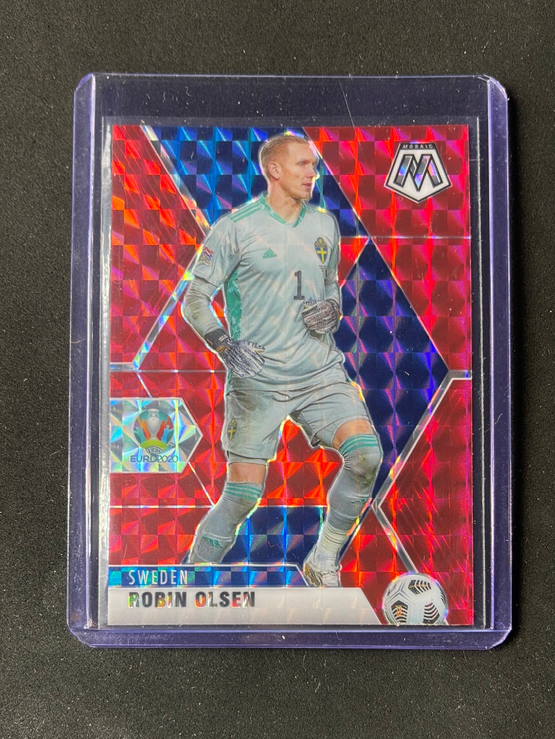 2020-21 Panini Mosaic Euro Robin Olsen Mosaic Red