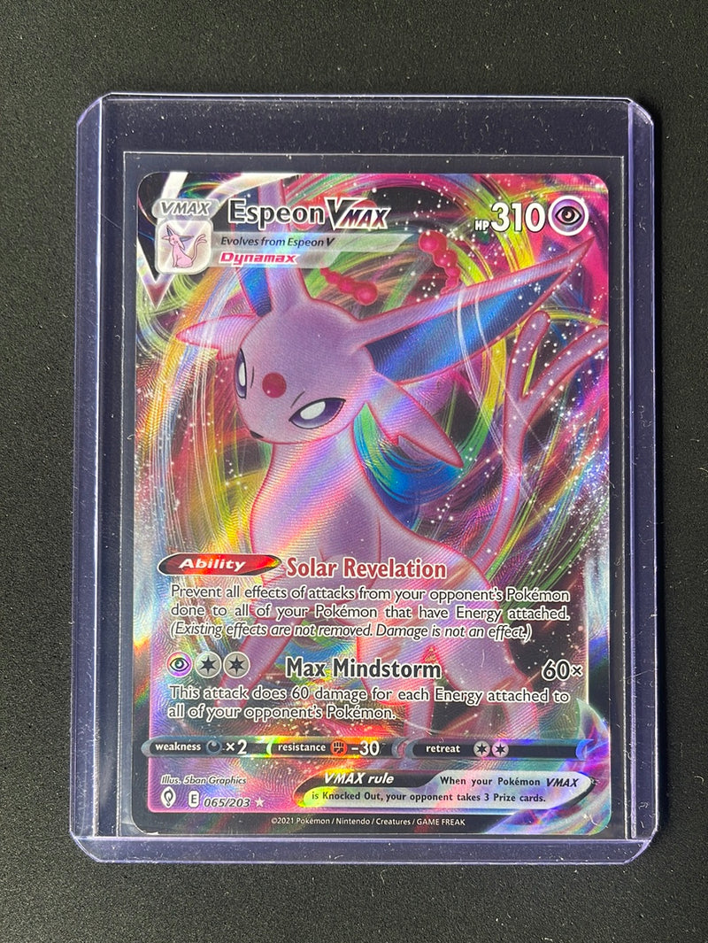 espeon vmax pokemon card Espeon VMAX - Fusion Strike - 270/264 / Secret Rare - Perfect Gift for Poke Fans - NOT Real Just for Show - Proxy NOT Replica