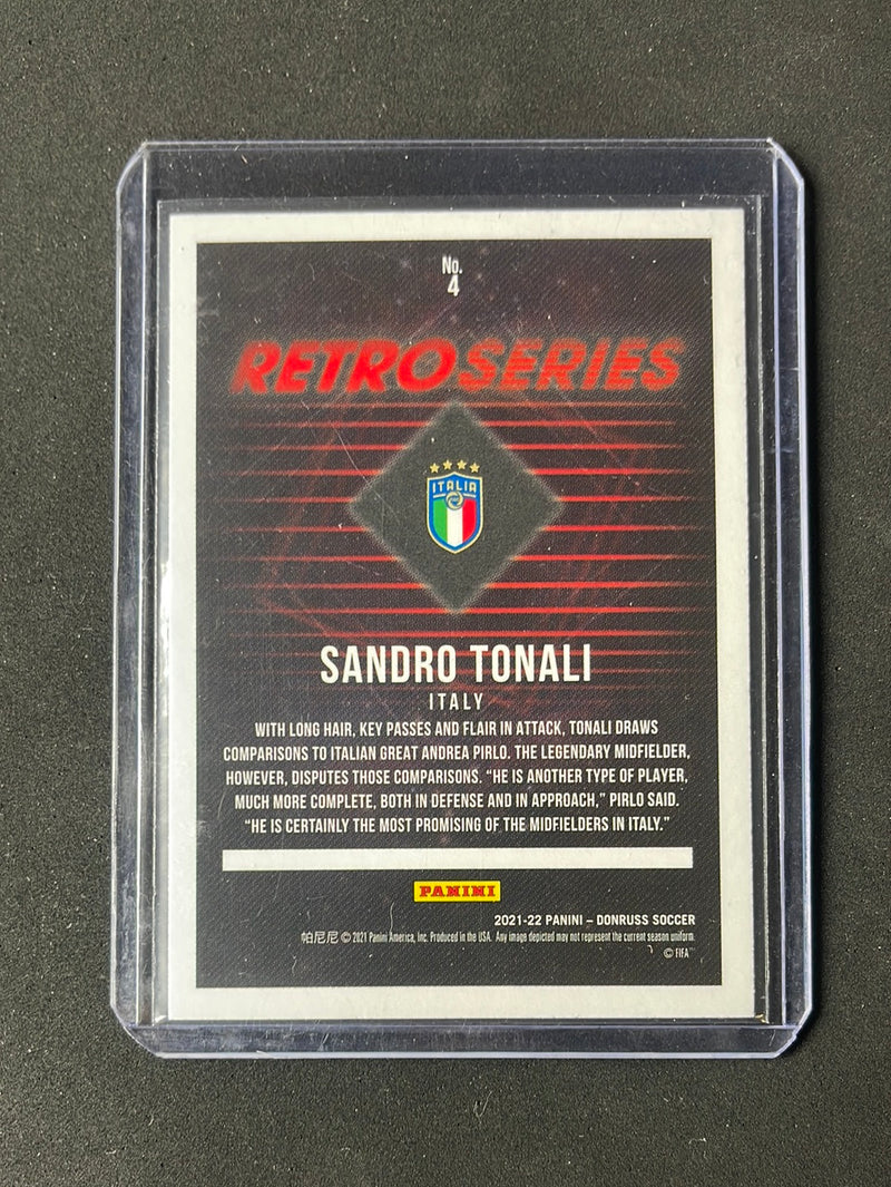 2021-22 Panini Donruss Road To Qatar Sandro Tonali Retro Series Press Proof