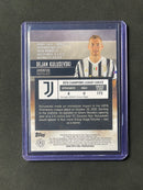 2020-21 Topps Stadium Club Chrome UEFA Champions League Dejan Kulusevski Orange/Yellow Electric Wave Refractor