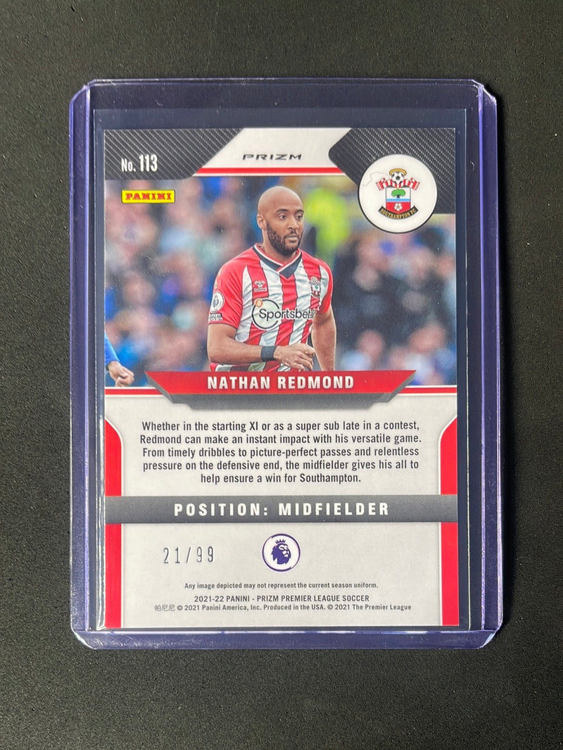 2021-22 Panini Prizm Premier League Nathan Redmond Purple 21/99