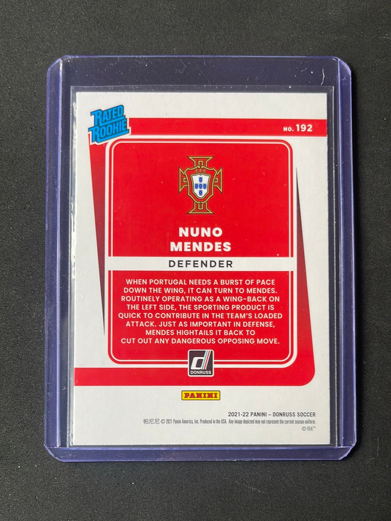 2021-22 Panini Donruss Road To Qatar Nuno Mendes