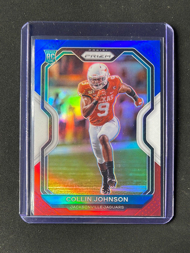 2020 Panini Prizm Football Collin Johnson Red/White/Blue Prizm