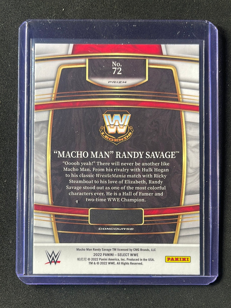 2022 Panini Select WWE "Macho Man" Randy Savage Concourse Tri-Color Prizm