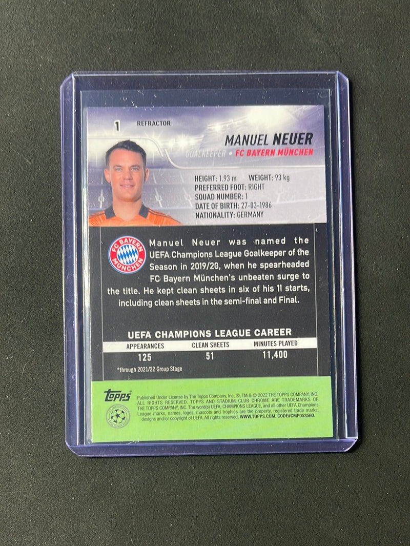 2021-22 Topps Stadium Club Chrome UEFA Champions League Manuel Neuer Refractor