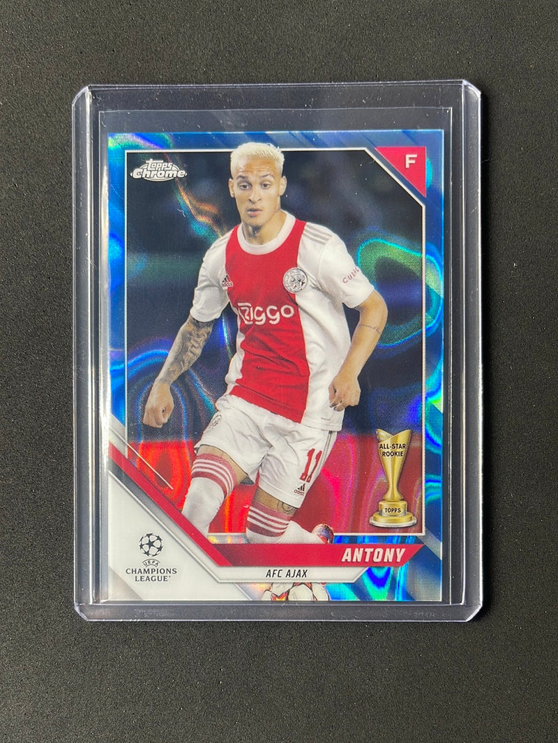 2021-22 Topps Chrome UEFA Champions League Antony Blue Lava Refractor