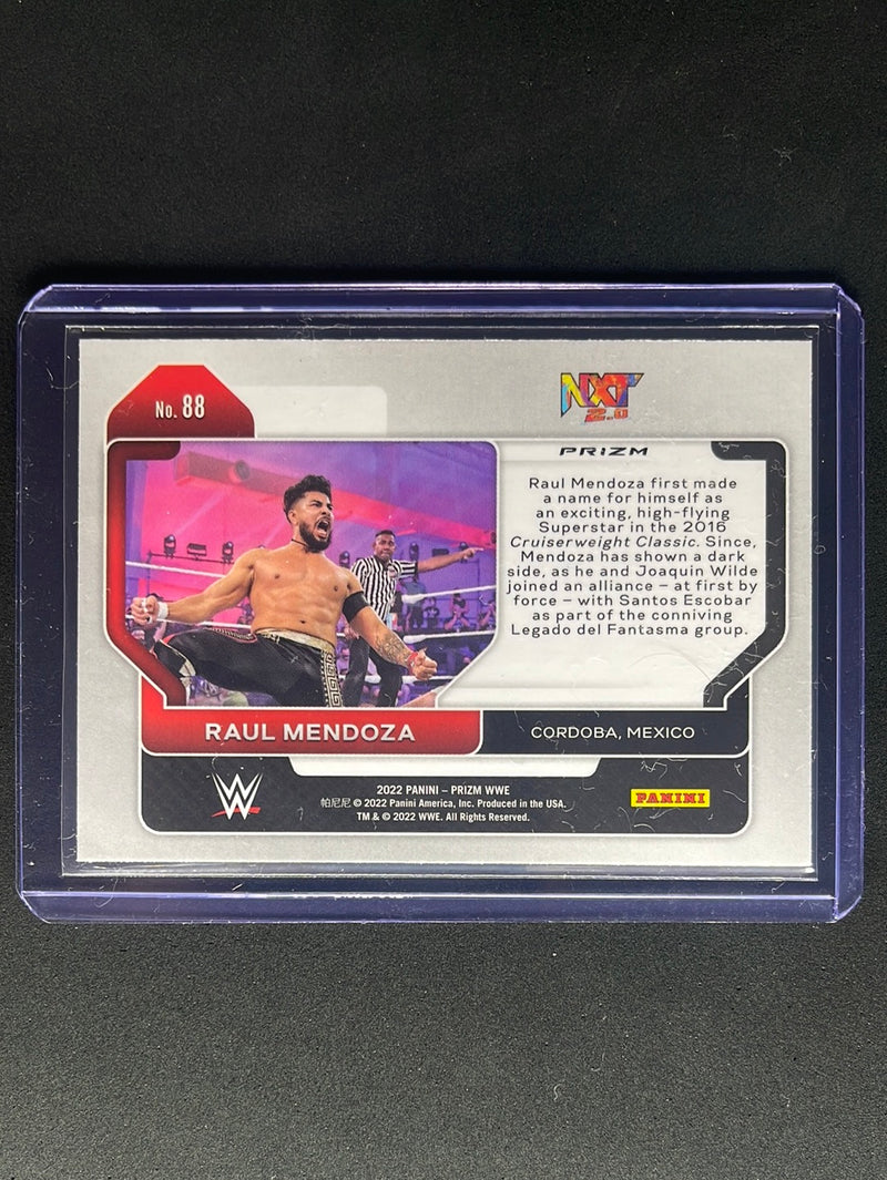 2022 Prizm WWE Raul Mendoza Ruby Wave Prizm