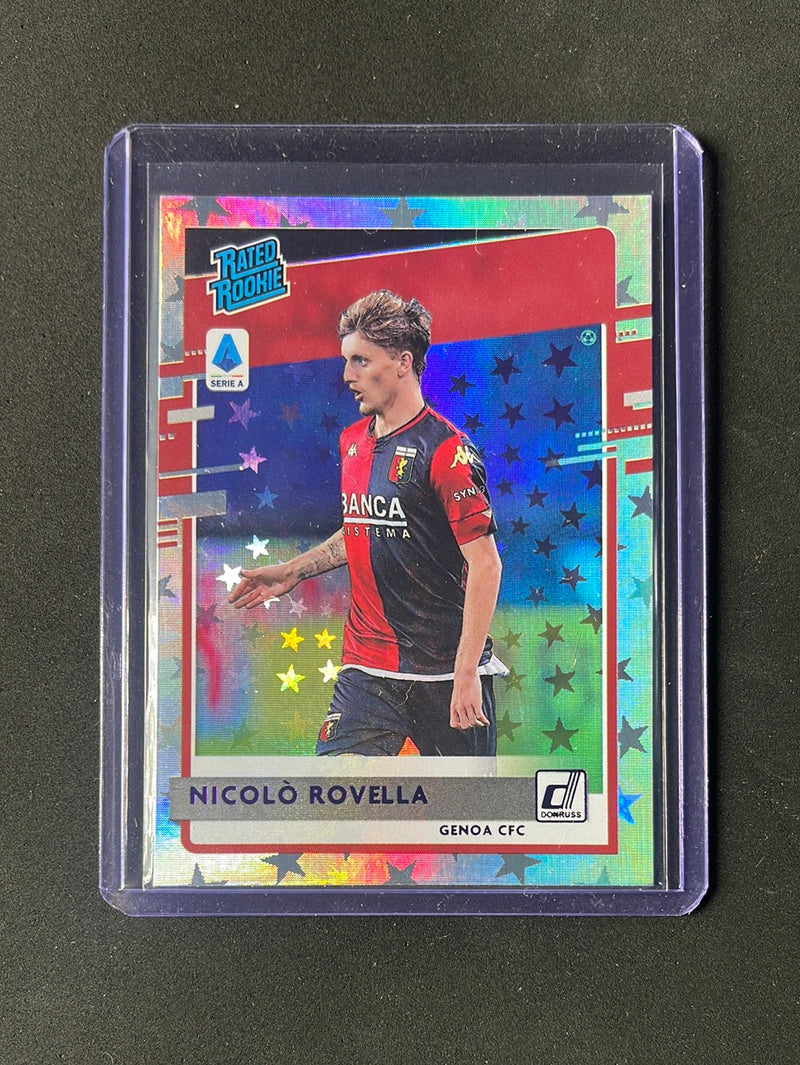 2020-21 Panini Chronicles Nicolo Rovella Donruss Rated Rookies Serie A Purple Astro