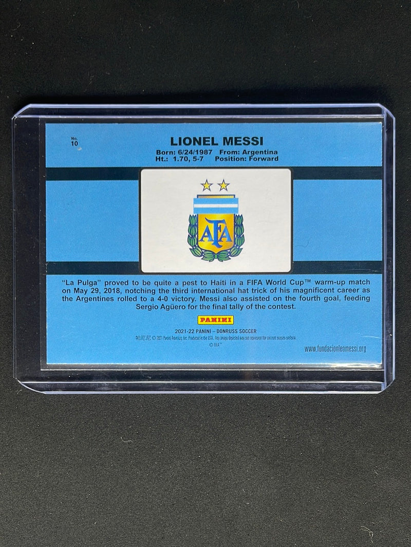 2021-22 Panini Donruss Road To Qatar Lionel Messi 1991 Tribute