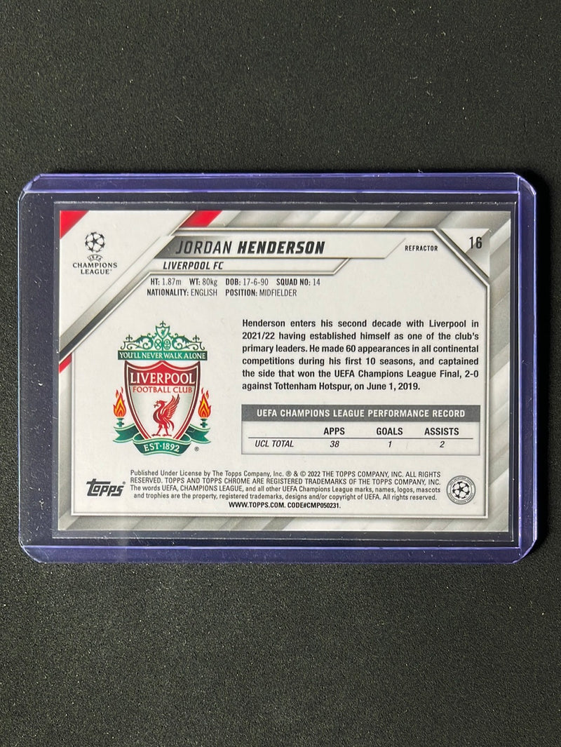 2021-22 Topps Chrome UEFA Champions League Jordan Henderson Refractor