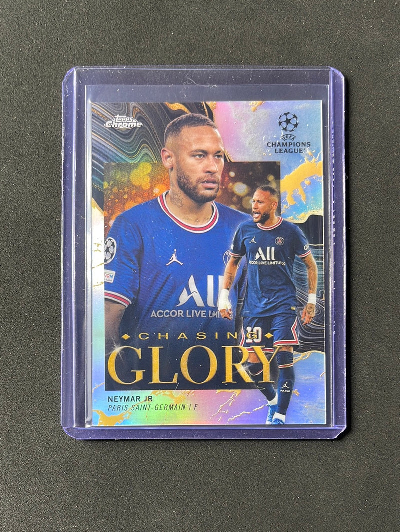 2021-22 Topps Chrome UEFA Champions League Neymar Chasing Glory