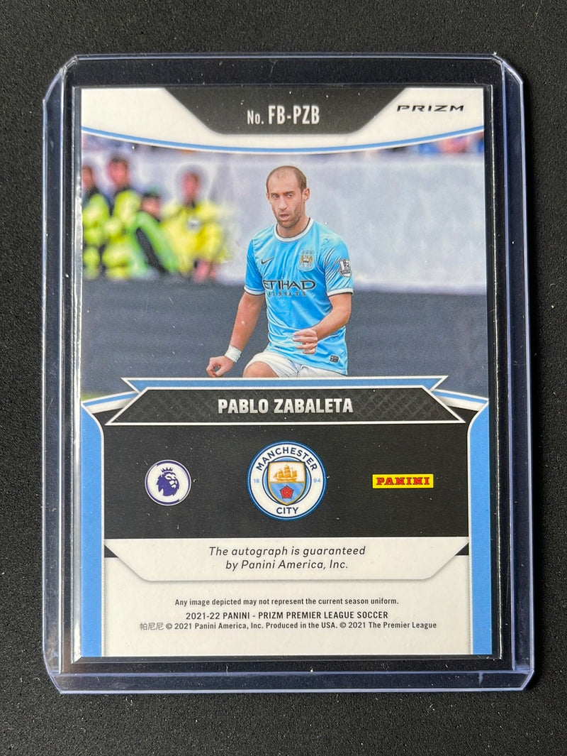 2021-22 Prizm Premier League Pablo Zabaleta Flashback Autograph Choice FB-PZB