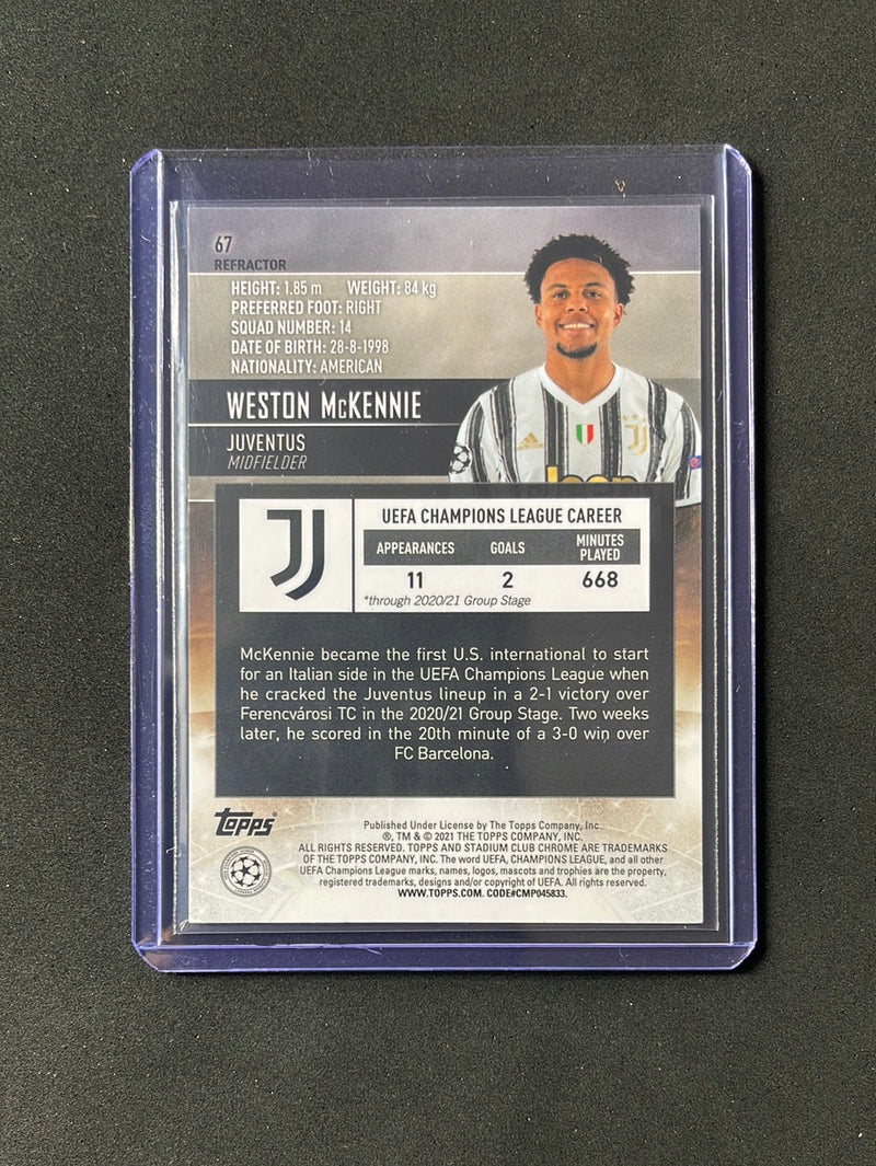 2020-21 Topps Stadium Club Chrome UEFA Champions League Weston McKennie Refractor