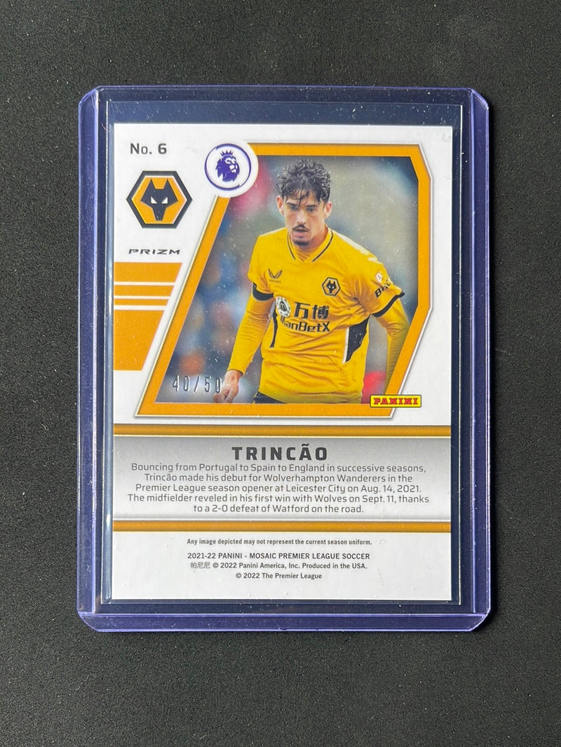 2021-22 Panini Mosaic EPL Trincao Will To Win Purple Mosaic 40/50