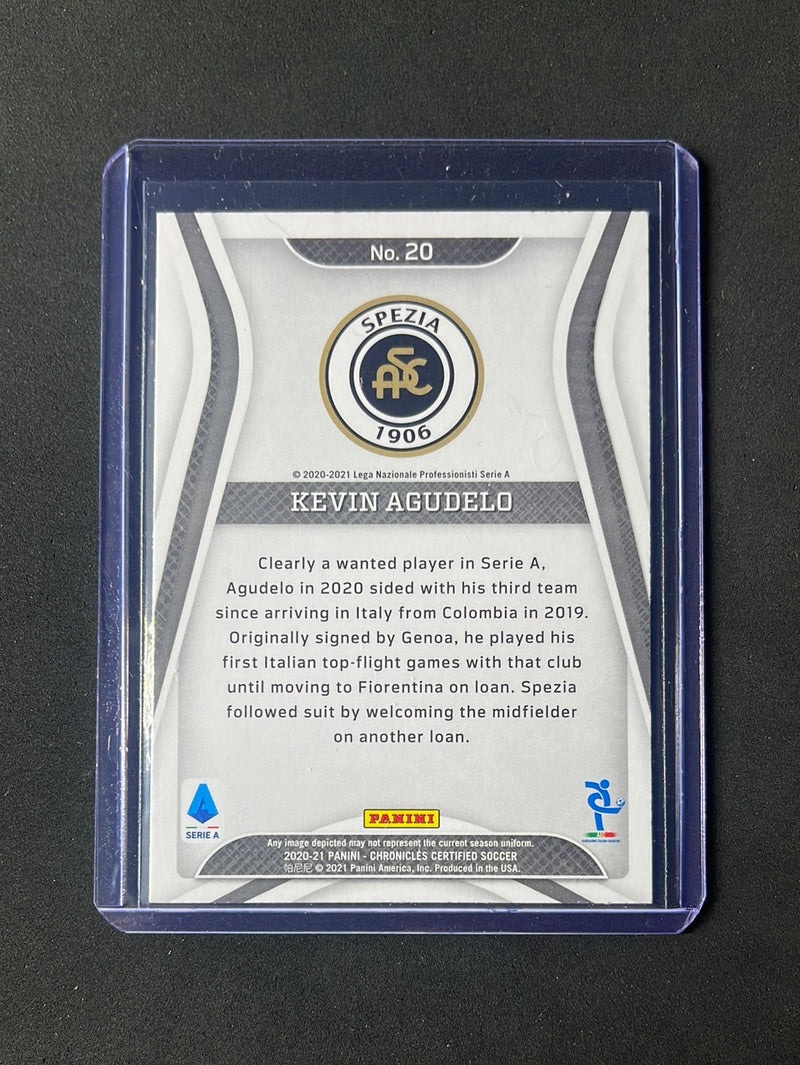 2020-21 Panini Chronicles Kevin Agudelo Certified Serie A Purple Astro