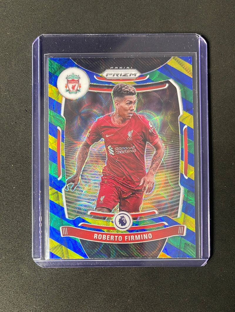 2021-22 Prizm Premier League Roberto Firmino Blue/Yellow/Green Choice Prizm