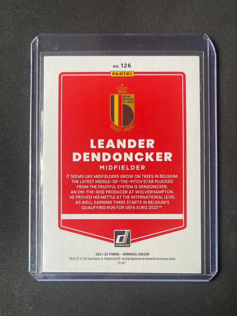 2021-22 Panini Donruss Road To Qatar Leander Dendoncker Press Proof Gold 214/349