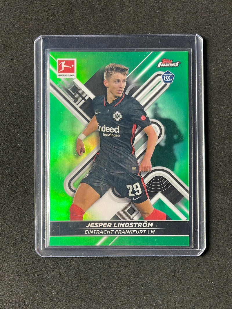 2021-22 Topps Finest Bundesliga Jesper Lindstrom Green Refractor 51/99