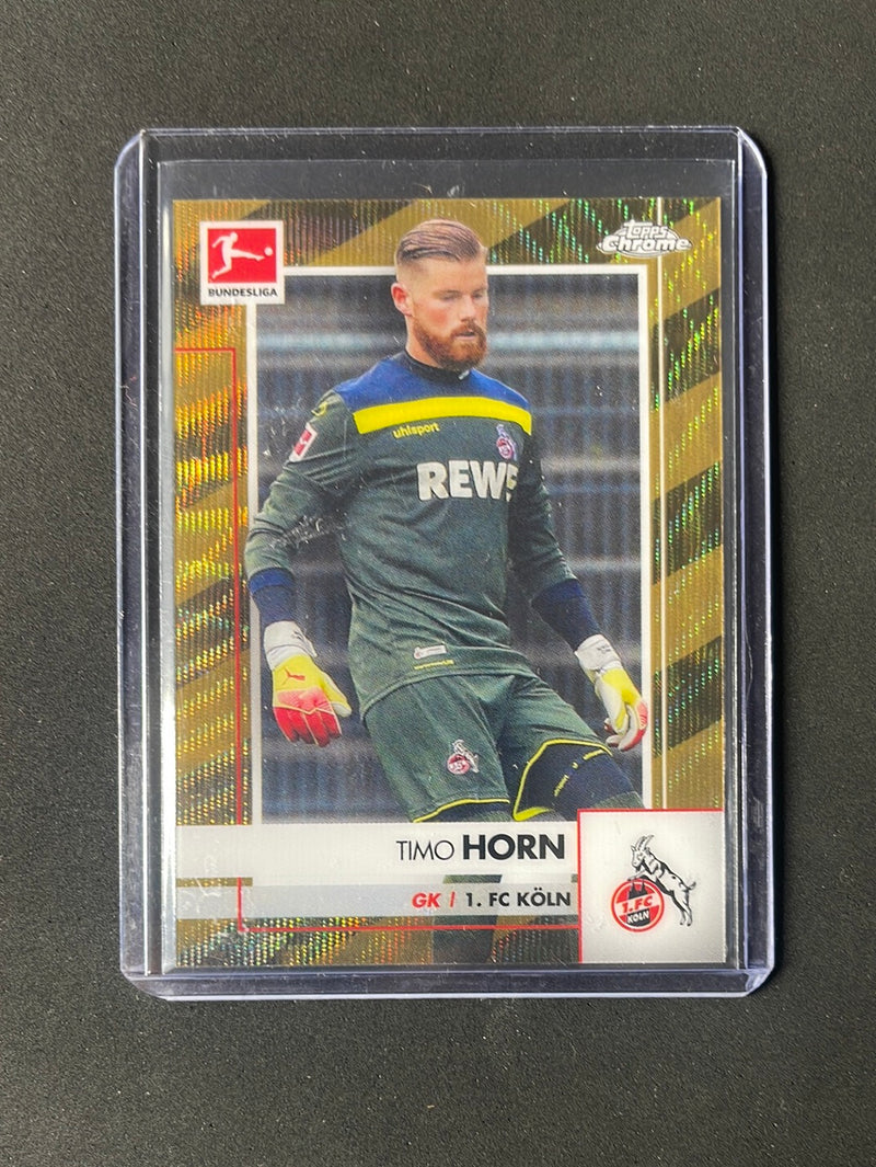 2020-21 Topps Chrome Bundesliga Timo Horn Gold Wave Refractor 13/50