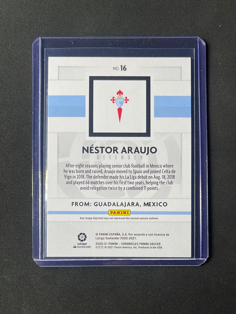 2020-21 Panini Chronicles Nestor Araujo Panini La Liga Purple Astro