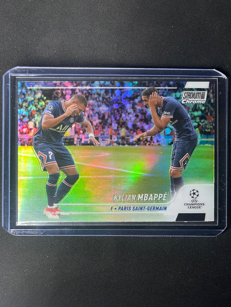 2021-22 Topps Stadium Club Chrome UEFA Champions League Kylian Mbappe Refractor