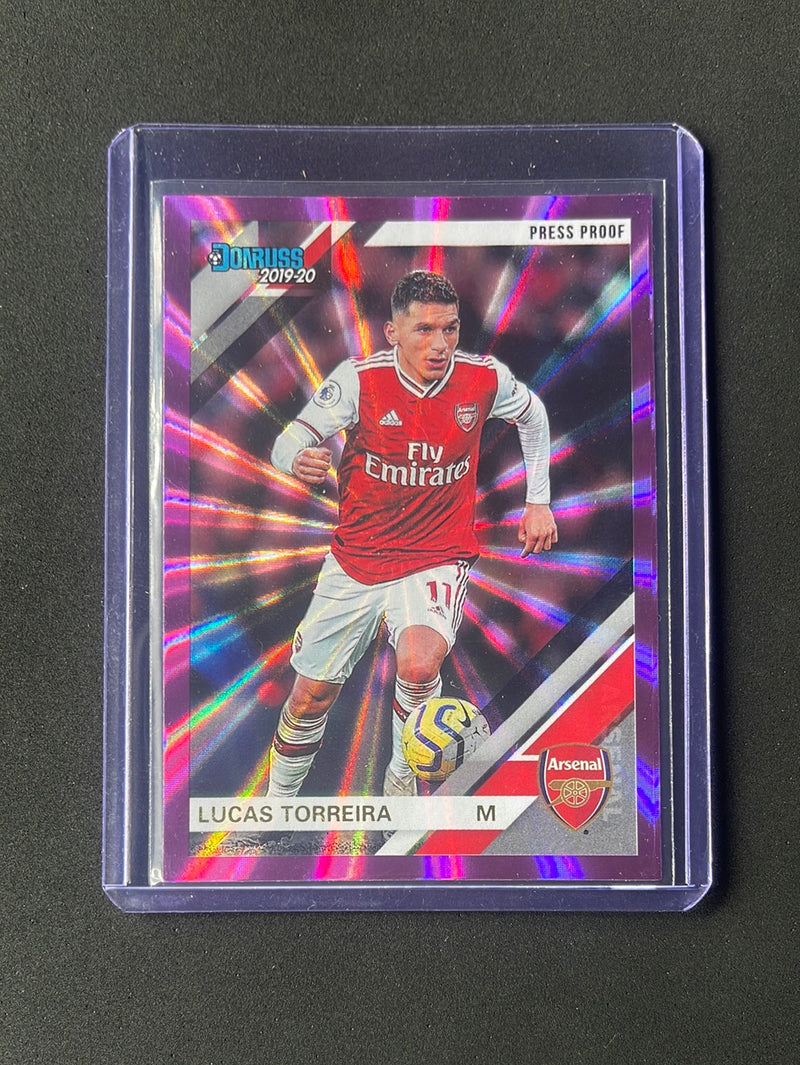 2019-20 Panini Chronicles Lucas Torreira Donruss Press Proof Purple Laser