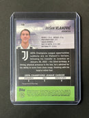 2021-22 Topps Stadium Club Chrome UEFA Champions League Dusan Vlahovic Pink/Red Electric Charge Refractor