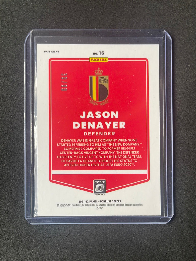 2021-22 Panini Donruss Road To Qatar Jason Denayer Optic Blue 39/99