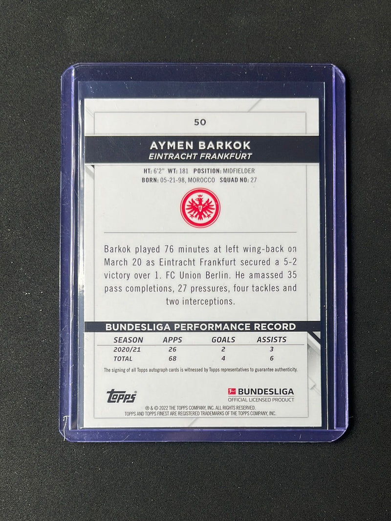 2021-22 Topps Finest Bundesliga Aymen Barkok Refractor