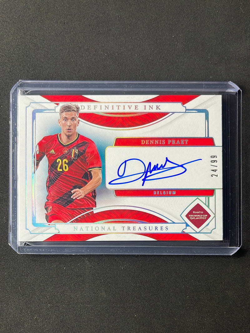 2022 National Treasures Road To World Cup Dennis Praet Definitive Ink 24/99