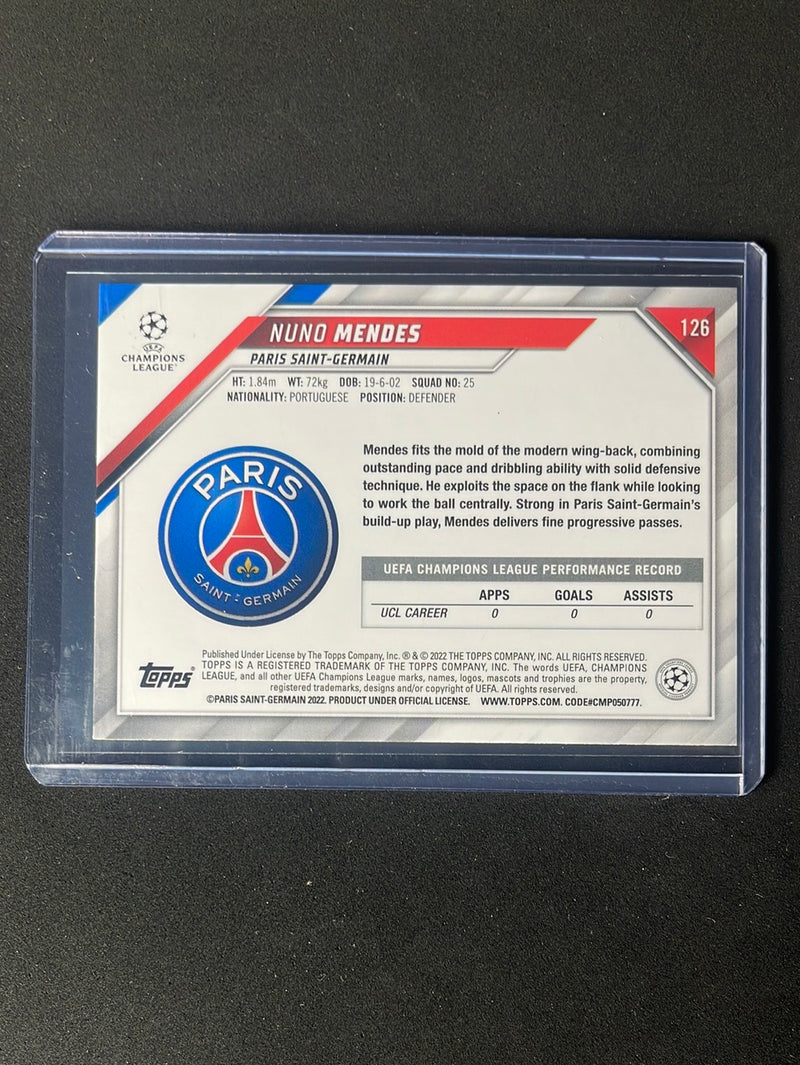 2021-22 Topps UEFA Champions League Nuno Mendes Starball