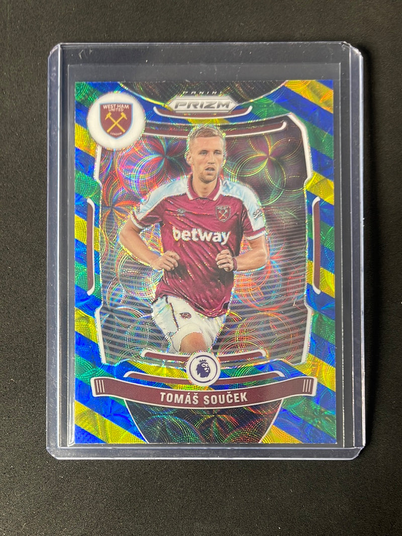 2021-22 Prizm Premier League Tomas Soucek Blue/Yellow/Green Choice Prizm