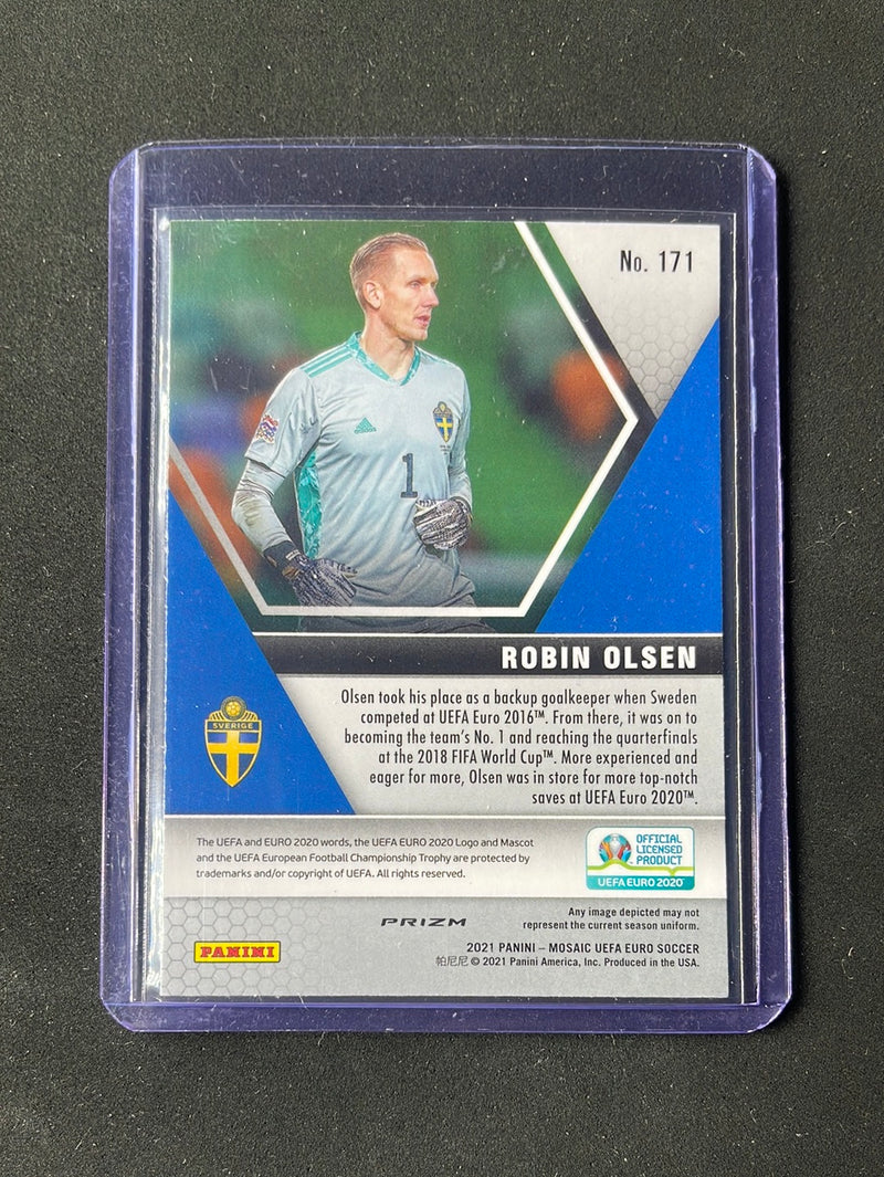 2020-21 Panini Mosaic Euro Robin Olsen Mosaic Red