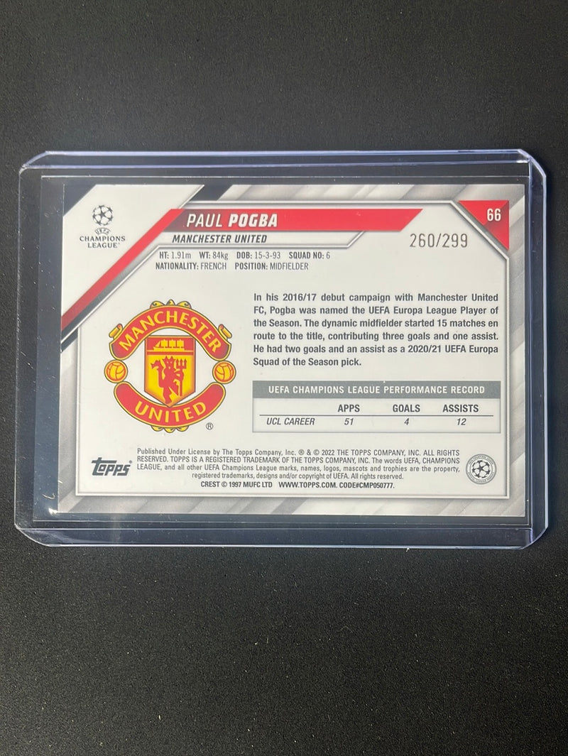 2021-22 Topps UEFA Champions League Paul Pogba Aqua 260/299