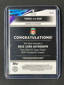2021-22 Finest UEFA Champions League Virgil Van Dijk Neon Green Wave Autograph 54/99
