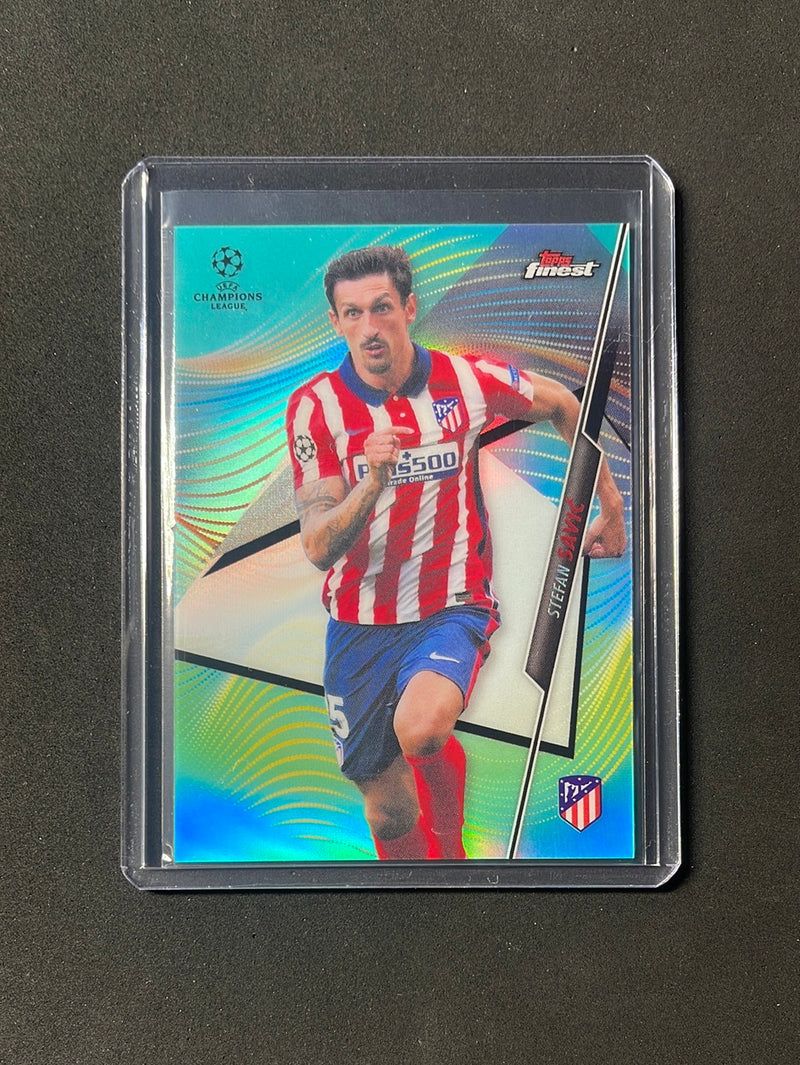 2020-21 Topps Finest UEFA Champions League Soccer Stefan Savic Aqua Refractor 50/75