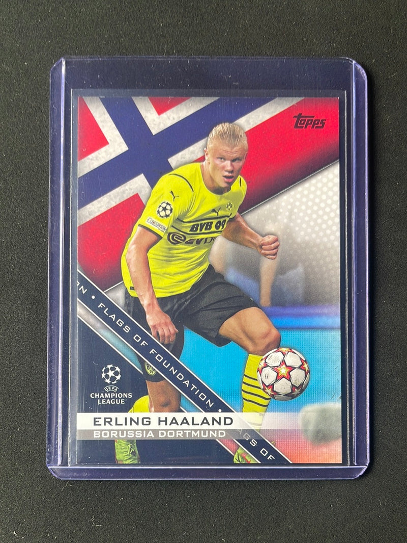 2021-22 Topps UEFA Champions League Erling Haaland Flags of Foundation