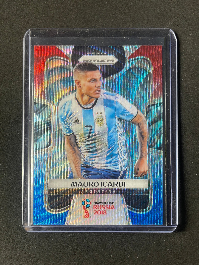 2018 Panini Prizm World Cup Mauro Icardi Red/Blue Wave Prizm