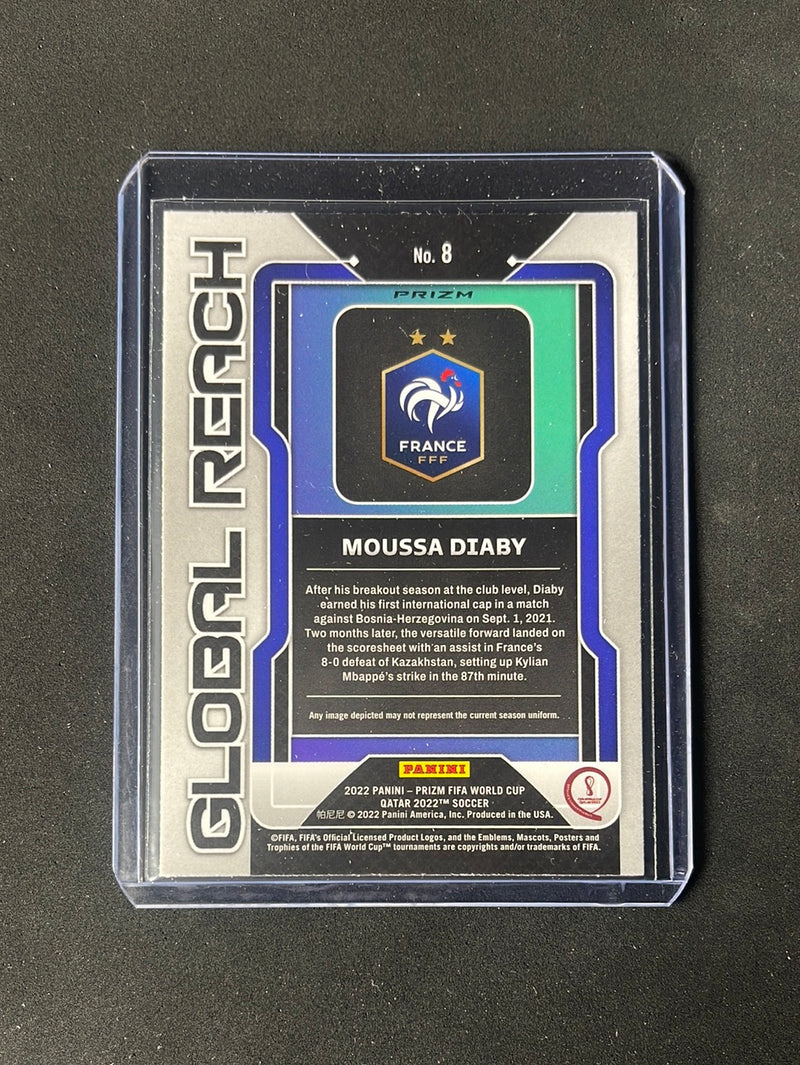 2022 Panini Prizm FIFA World Cup Qatar Moussa Diaby Global Reach Silver Prizm