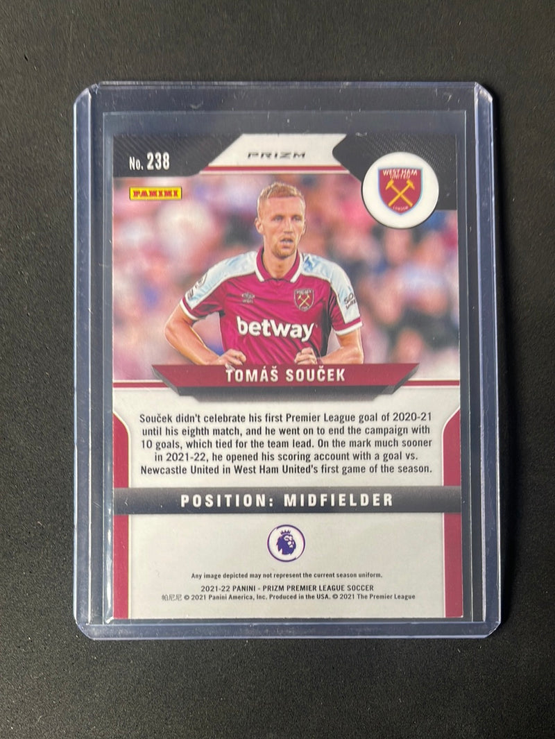 2021-22 Prizm Premier League Tomas Soucek Blue/Yellow/Green Choice Prizm