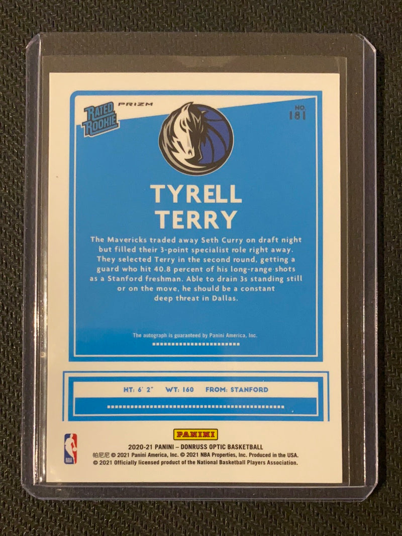 2020-21 Panini NBA Donruss Optic Tyrell Terry Rated Rookie Purple Autograph