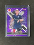 2021-22 Topps Finest Bundesliga Jens Petter Hauge Purple Wave Refractor 245/250