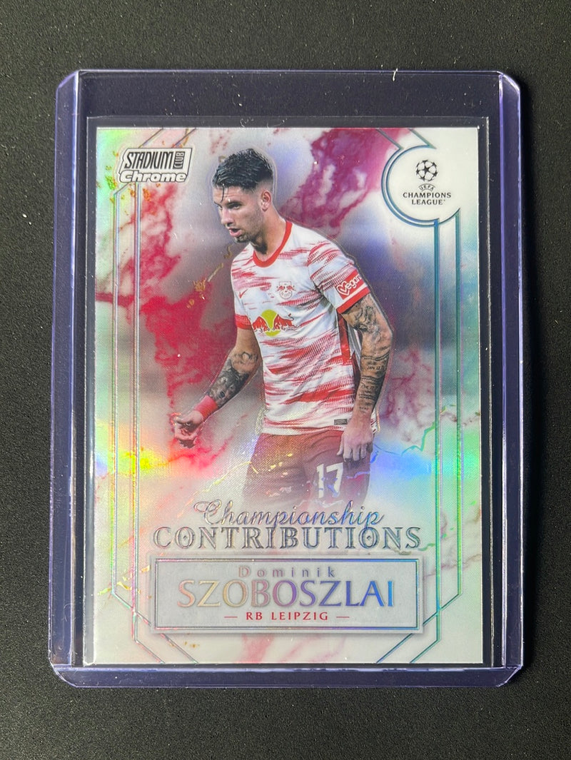 2021-22 Topps Stadium Club Chrome UEFA Champions League Dominik Szoboszlai Championship Contributions