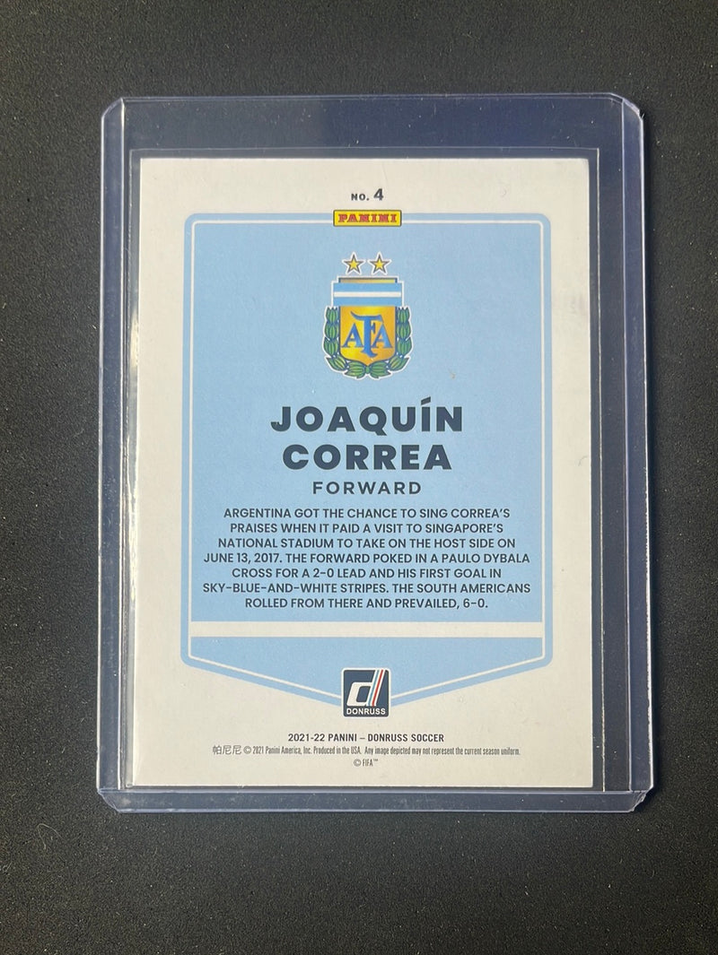 2021-22 Panini Donruss Road To Qatar Joaquin Correa Press Proof Gold 105/349