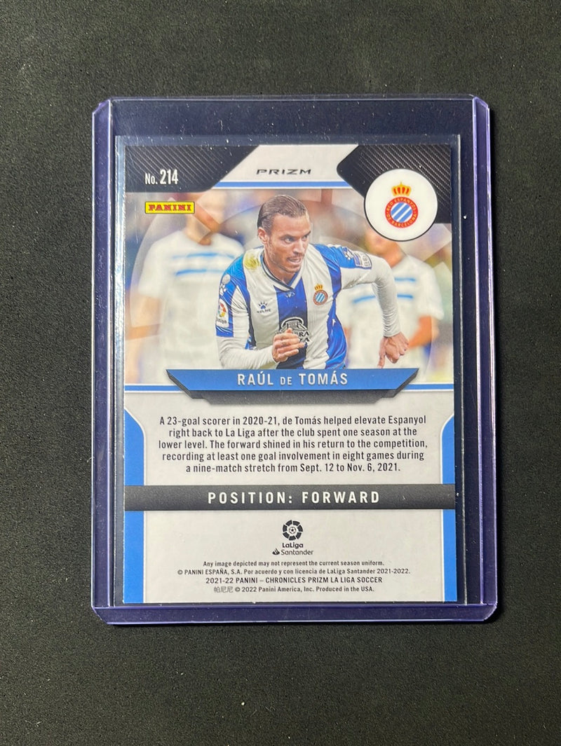 2021-22 Panini Chronicles Soccer Raul De Tomas Prizm La Liga Silver