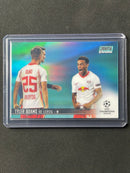 2020-21 Topps Stadium Club Chrome UEFA Champions League Tyler Adams Aqua Refractor 13/199